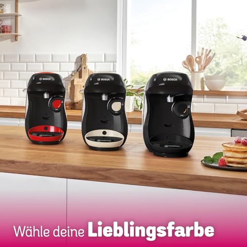 Tassimo Happy TAS1002 – Kapselmaschine, über 70 Getränke, INTELLIBREW™, 1400W, Schwarz - CremaKafe Edition