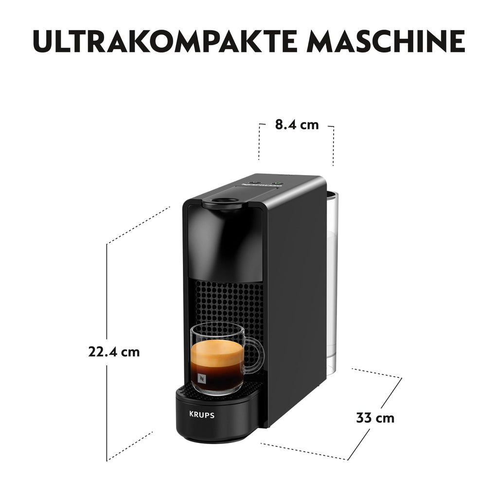 Essenza Mini XN1108 – Kapselmaschine, 19 Bar, Energieklasse A, Schwarz - CremaKafe Edition