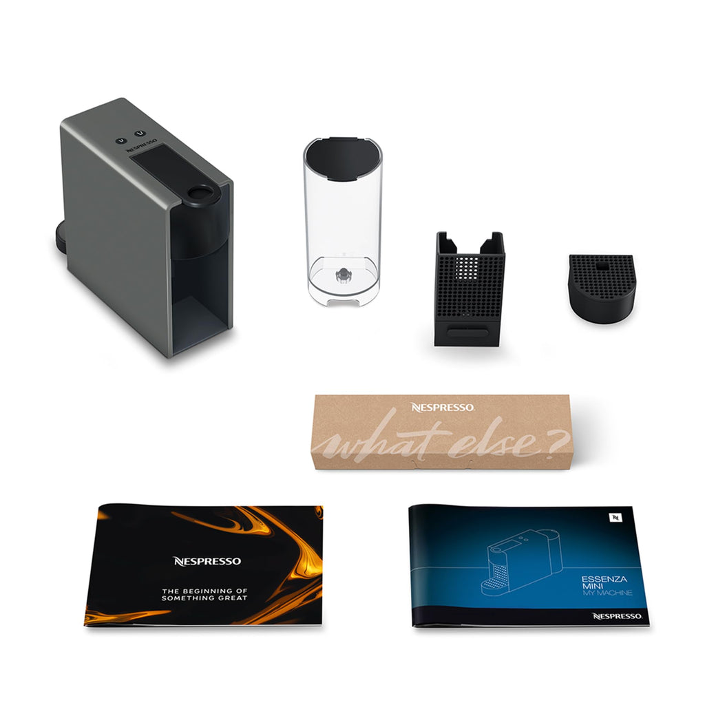 Essenza Mini XN110B – Kapselmaschine, 19 Bar, Ultrakompakt, Grau - CremaKafe Edition