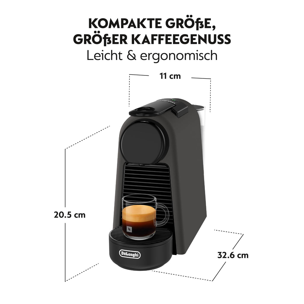 Essenza Mini EN85.BKMT – Kapselmaschine, 19 Bar, Mattschwarz - CremaKafe Edition