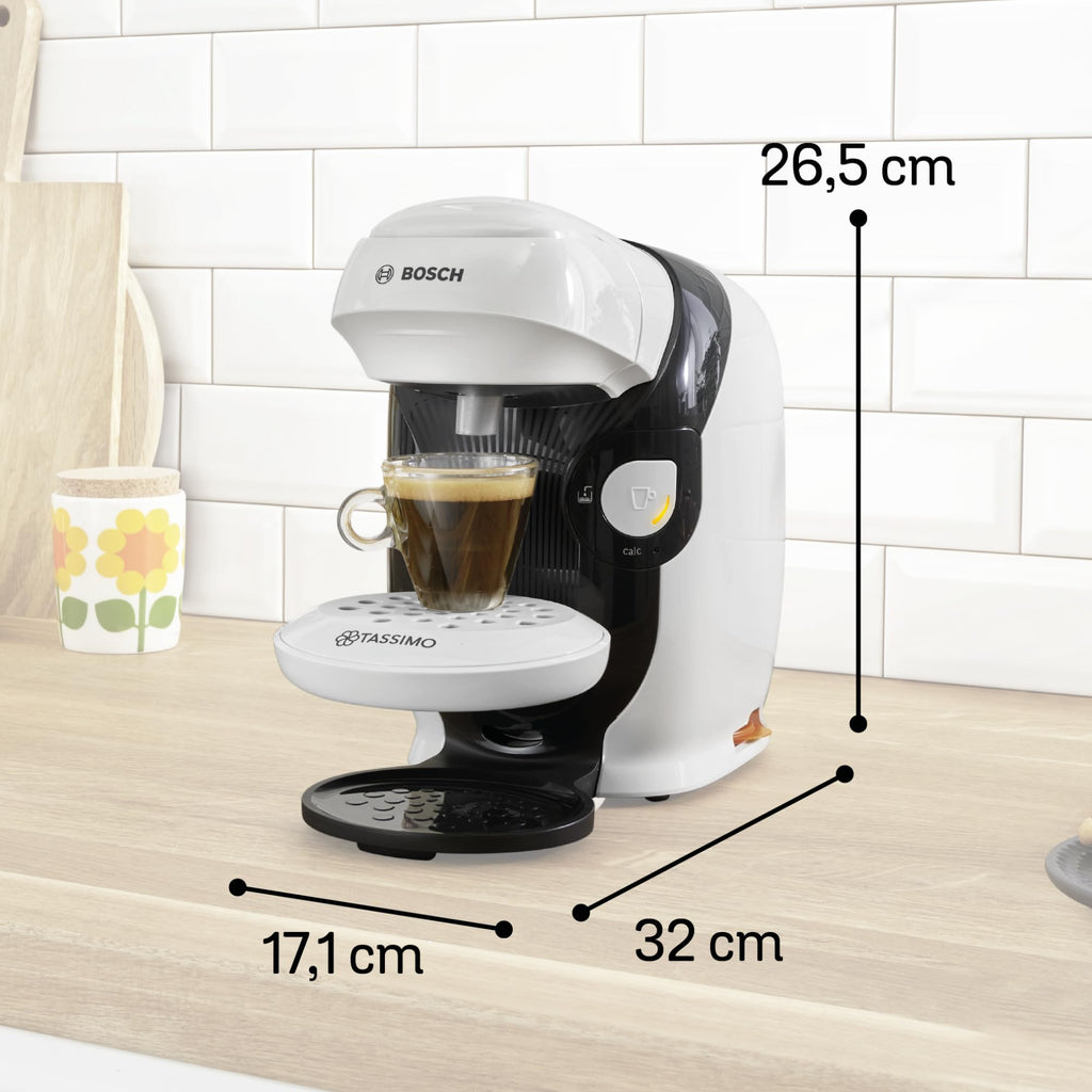 Tassimo Style TAS1104 – Kapselmaschine, über 70 Getränke, INTELLIBREW™, 1400W, Weiss - CremaKafe Edition