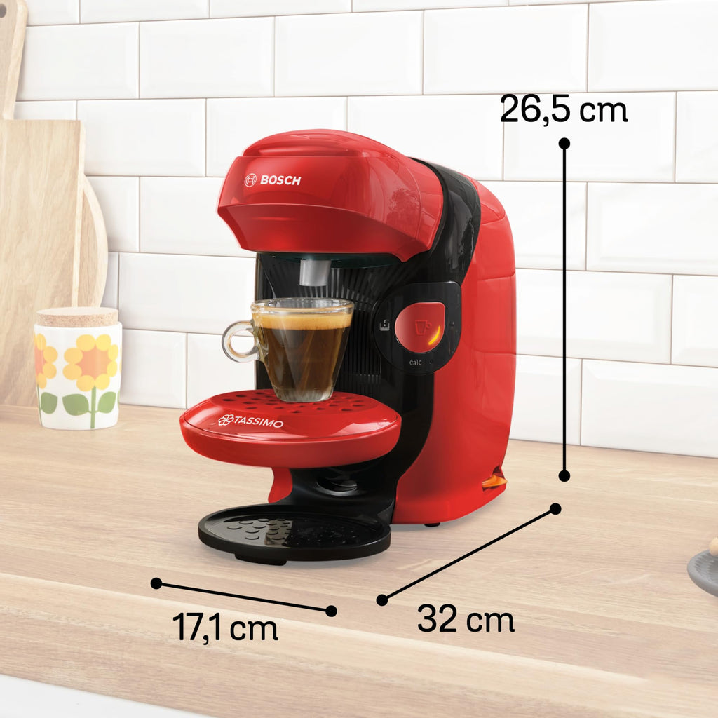 Tassimo Style TAS1103 – Kapselmaschine, über 70 Getränke, INTELLIBREW™, 1400W, Rot - CremaKafe Edition