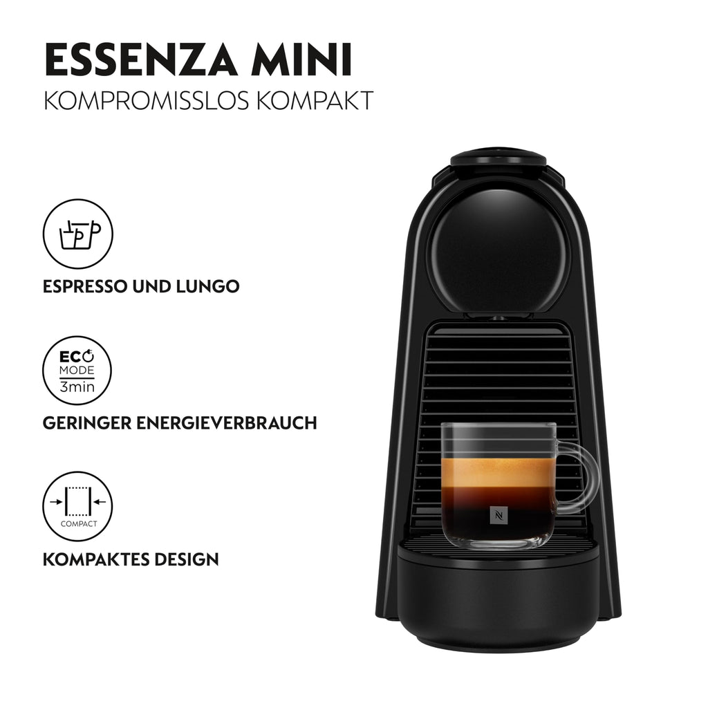 Essenza Mini EN85.B – Kapselmaschine, 19 Bar, Schwarz - CremaKafe Edition
