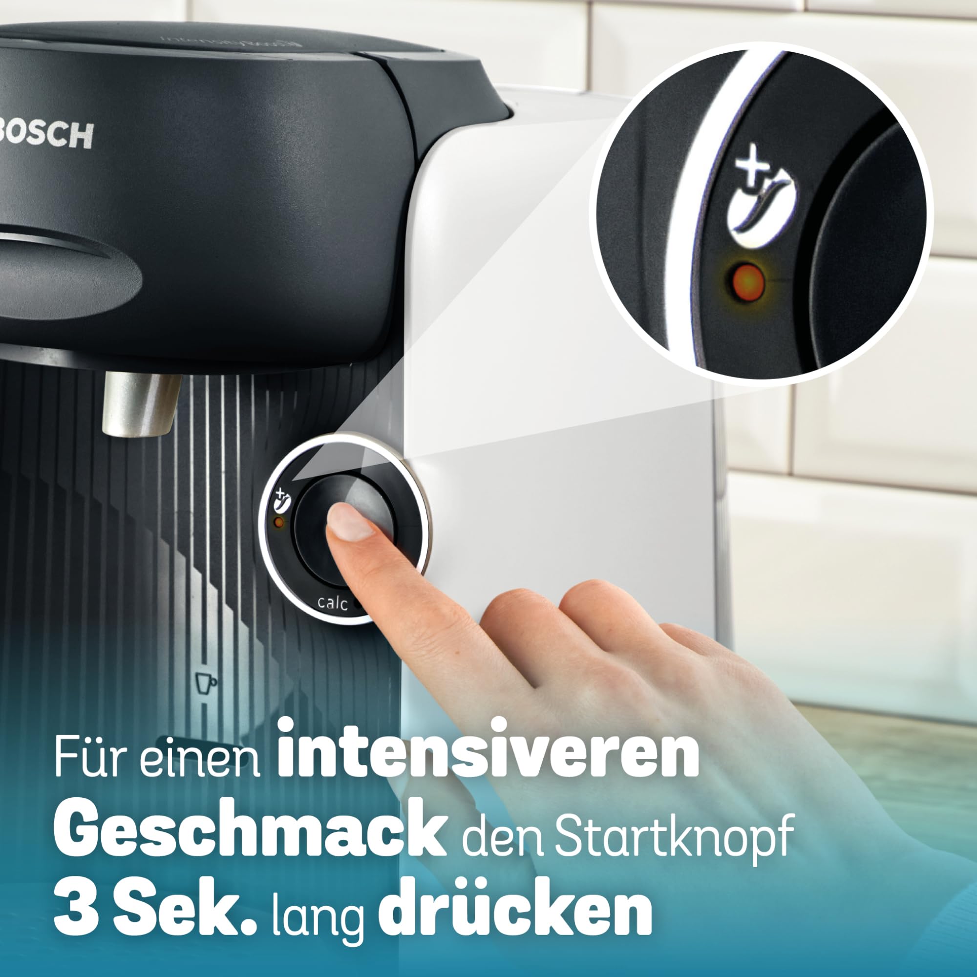 Tassimo Finesse TAS1104 – Kapselmaschine, IntensityBoost, über 70 Getränke, 1400W, Weiss/Schwarz - CremaKafe Edition