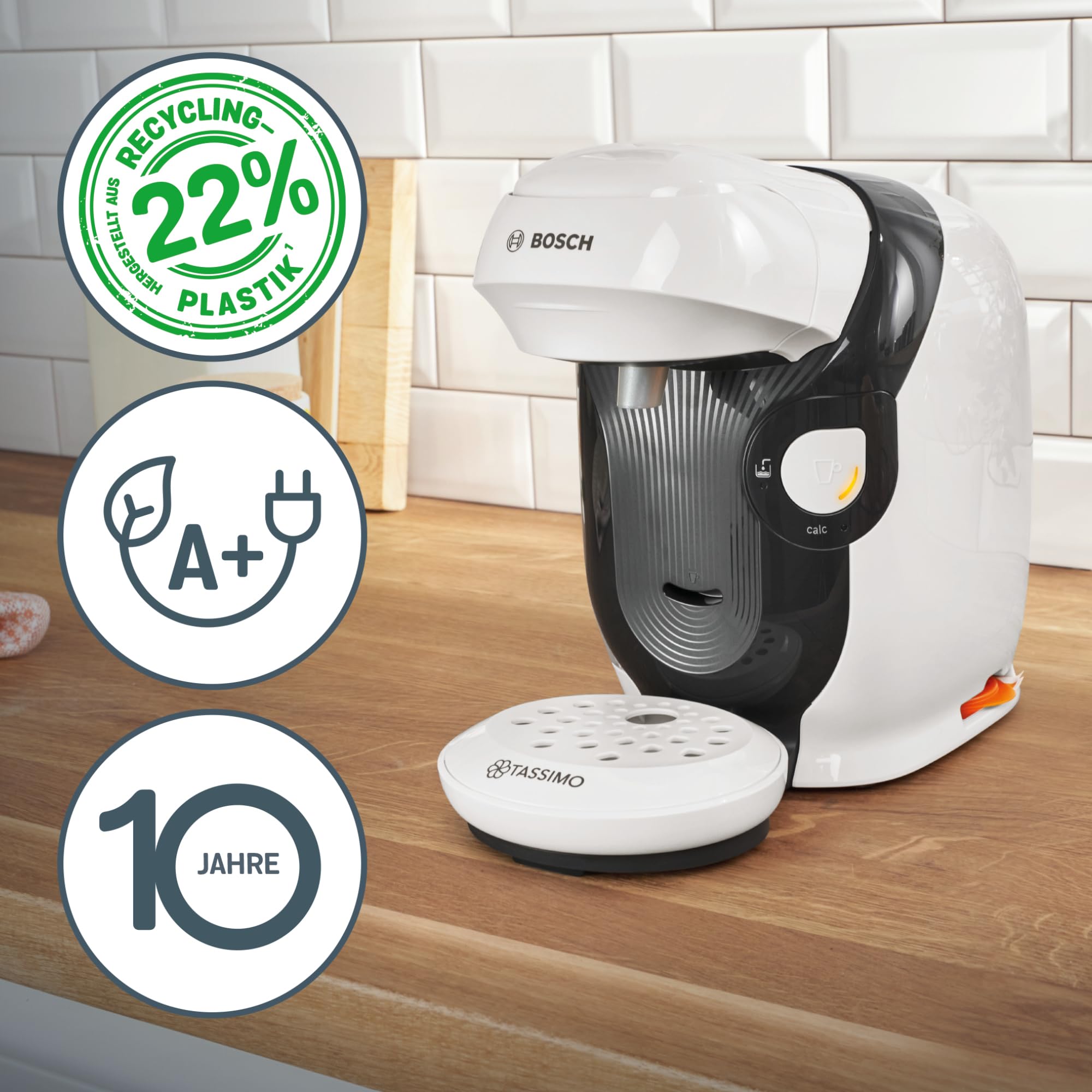 Tassimo Style TAS1104 – Kapselmaschine, über 70 Getränke, INTELLIBREW™, 1400W, Weiss - CremaKafe Edition