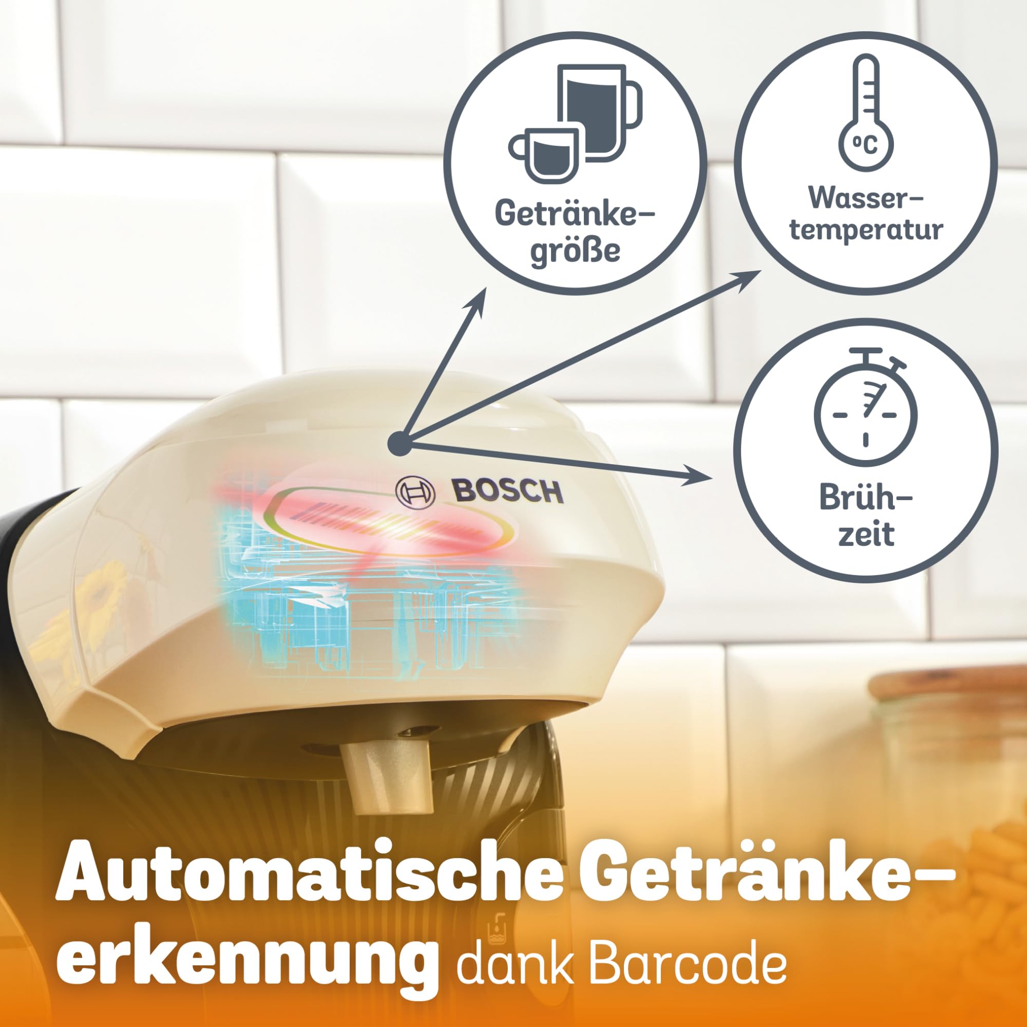 Tassimo Style TAS1107 – Kapselmaschine, über 70 Getränke, INTELLIBREW™, 1400W, Creme - CremaKafe Edition