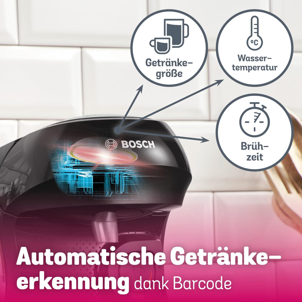 Tassimo Happy TAS1002 – Kapselmaschine, über 70 Getränke, INTELLIBREW™, 1400W, Schwarz - CremaKafe Edition