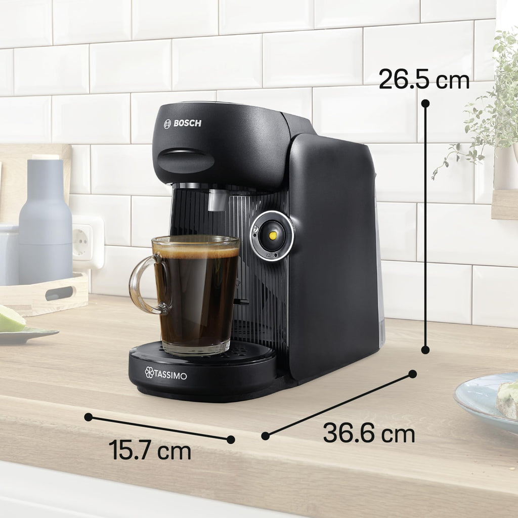 Tassimo Finesse TAS162E – Kapselmaschine mit IntensityBoost, über 70 Getränke, 1400W, Schwarz - CremaKafe Edition