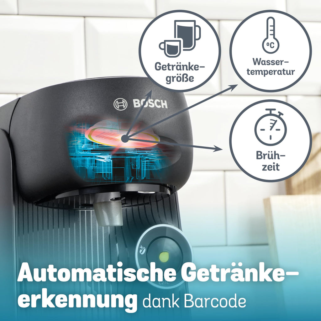 Tassimo Finesse TAS162E – Kapselmaschine mit IntensityBoost, über 70 Getränke, 1400W, Schwarz - CremaKafe Edition