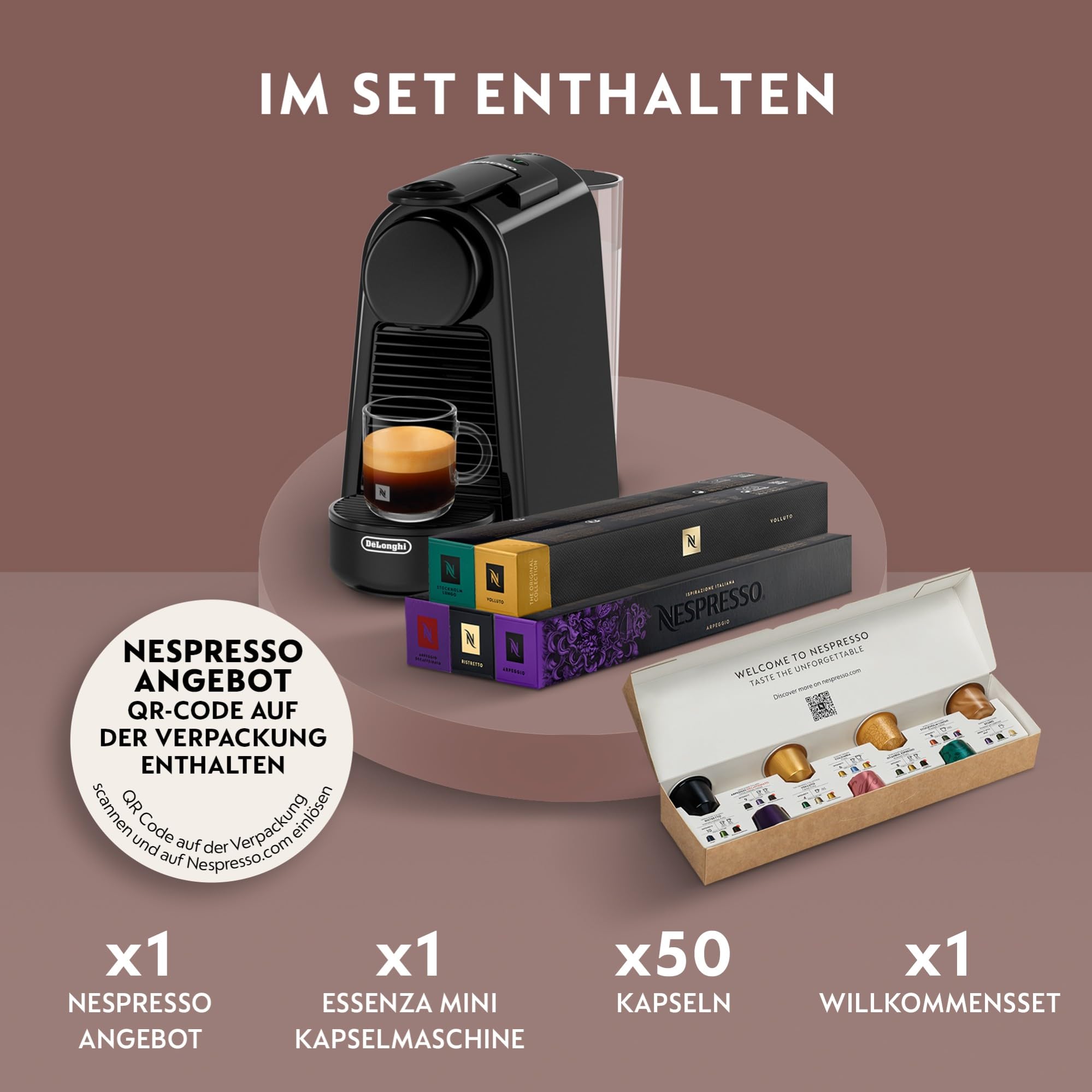 Essenza Mini EN85.B – Kapselmaschine, 19 Bar, Kompakt, Schwarz - CremaKafe Edition