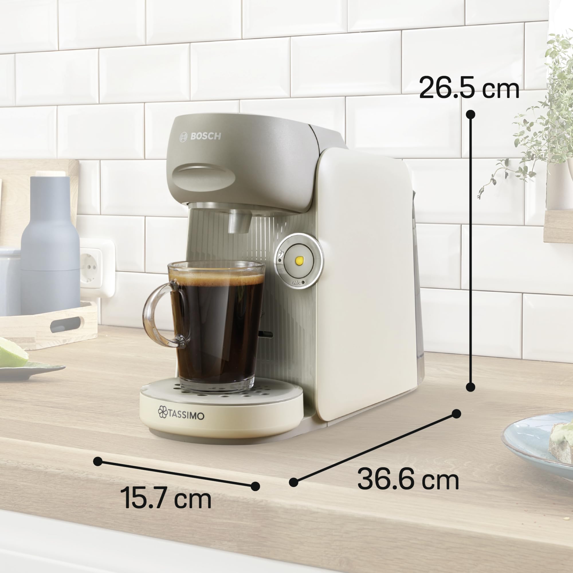 Tassimo Finesse TAS167P – Kapselmaschine mit IntensityBoost, über 70 Getränke, 1400W, Creme - CremaKafe Edition