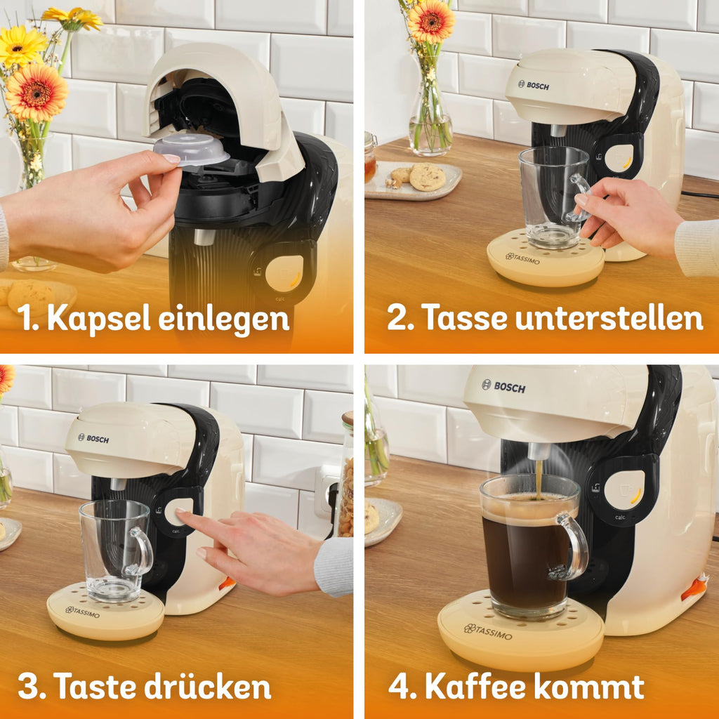 Tassimo Style TAS1107 – Kapselmaschine, über 70 Getränke, INTELLIBREW™, 1400W, Creme - CremaKafe Edition