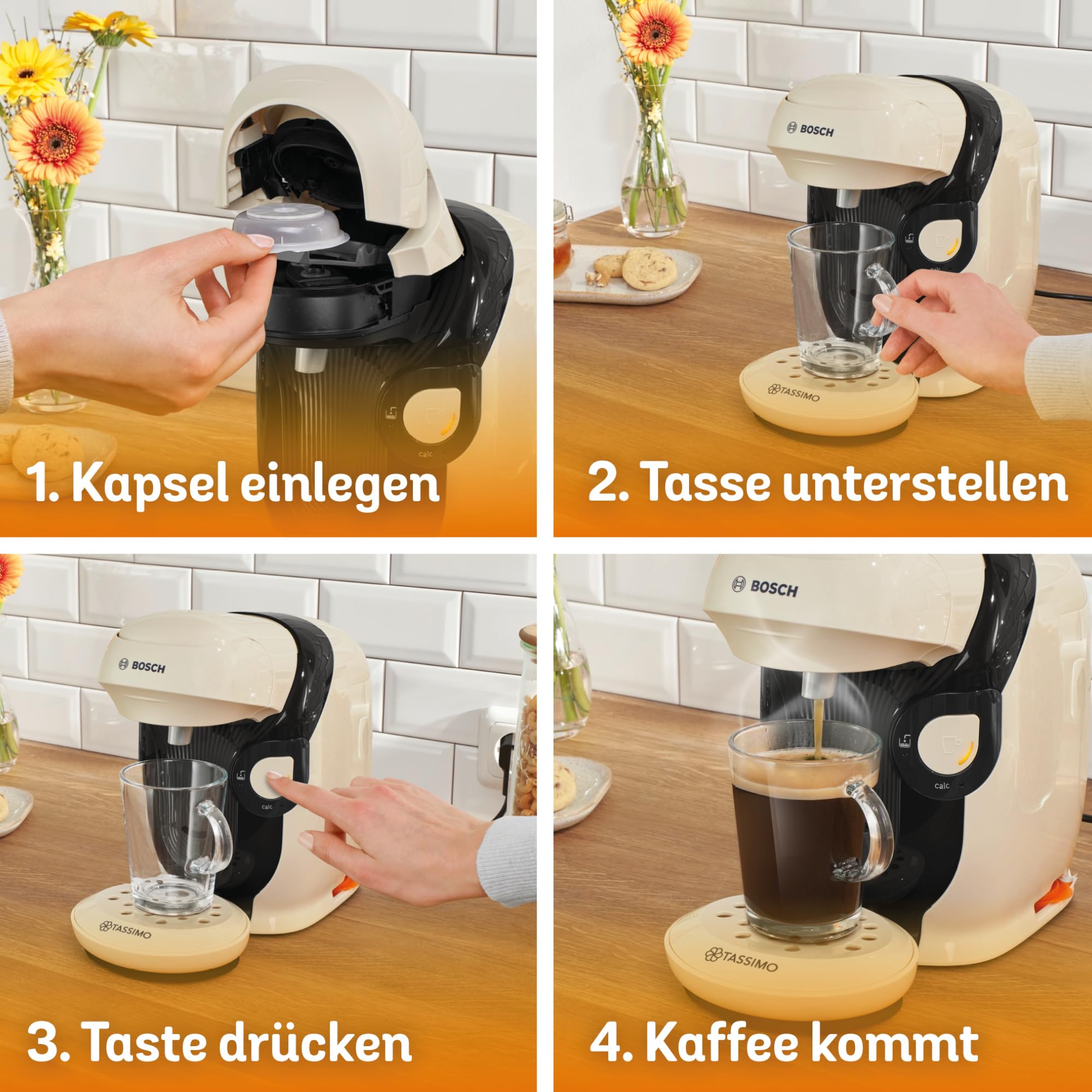 Tassimo Style TAS1107 – Kapselmaschine, über 70 Getränke, INTELLIBREW™, 1400W, Creme - CremaKafe Edition