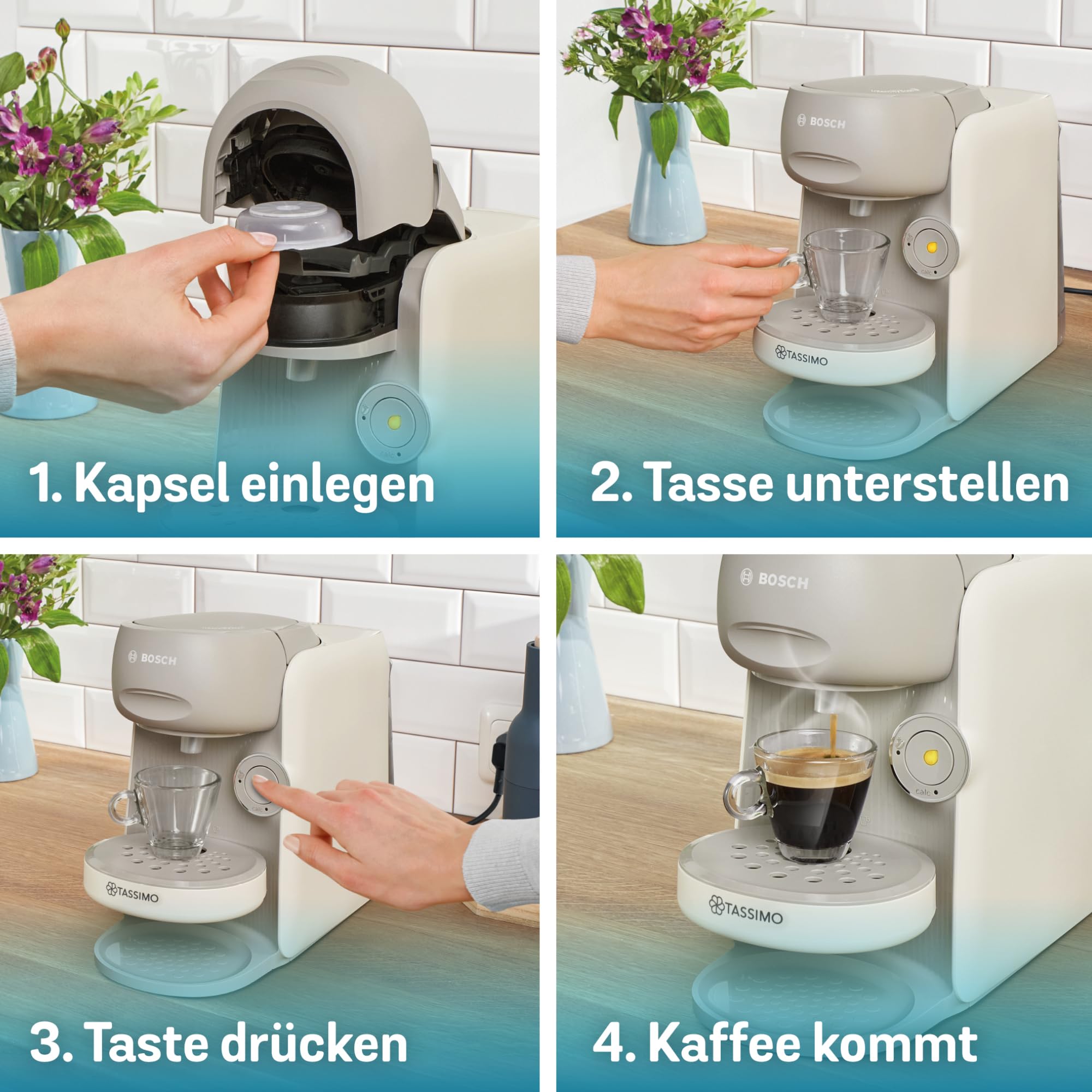 Tassimo Finesse TAS167P – Kapselmaschine mit IntensityBoost, über 70 Getränke, 1400W, Creme - CremaKafe Edition
