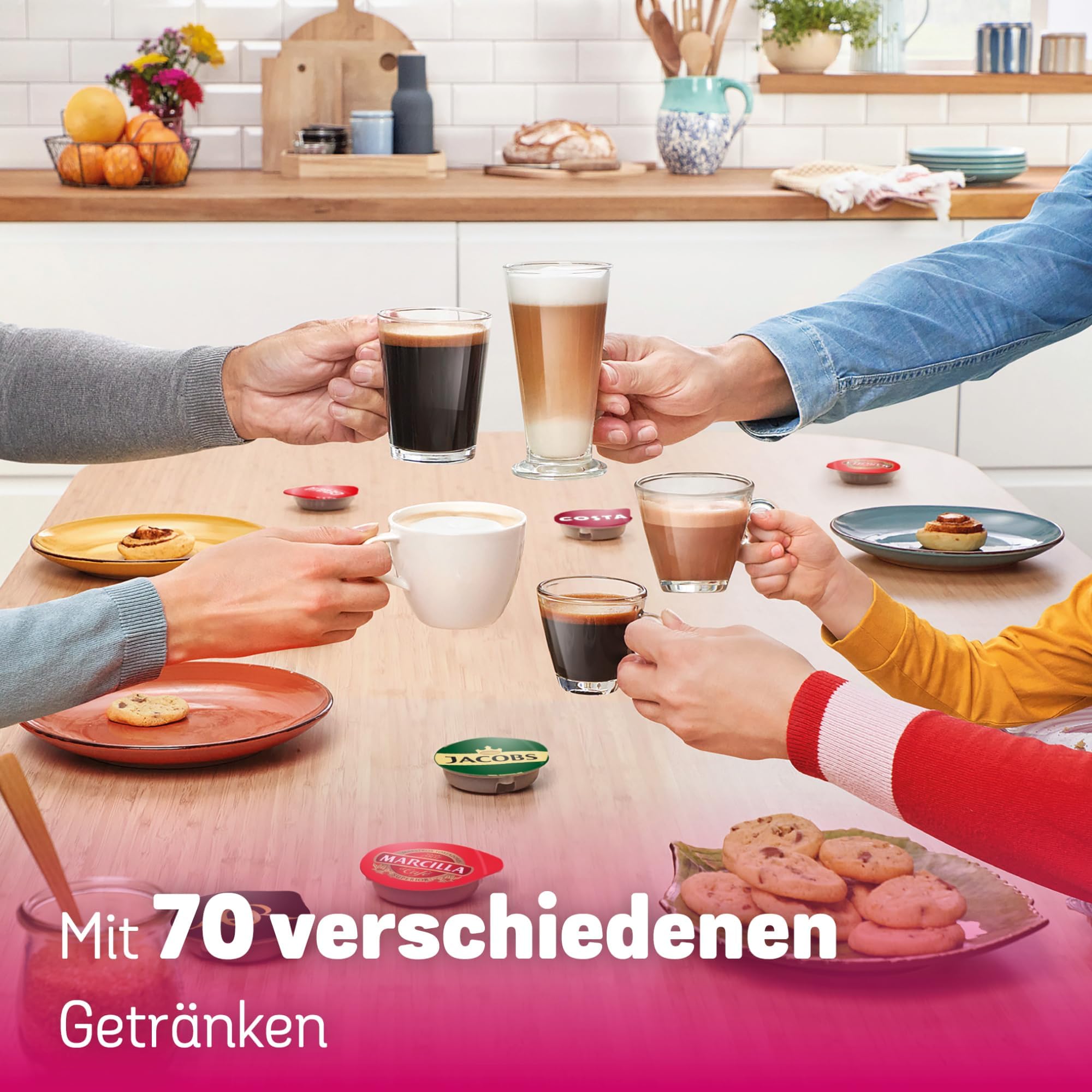 Tassimo Happy TAS1002 – Kapselmaschine, über 70 Getränke, INTELLIBREW™, 1400W, Schwarz - CremaKafe Edition