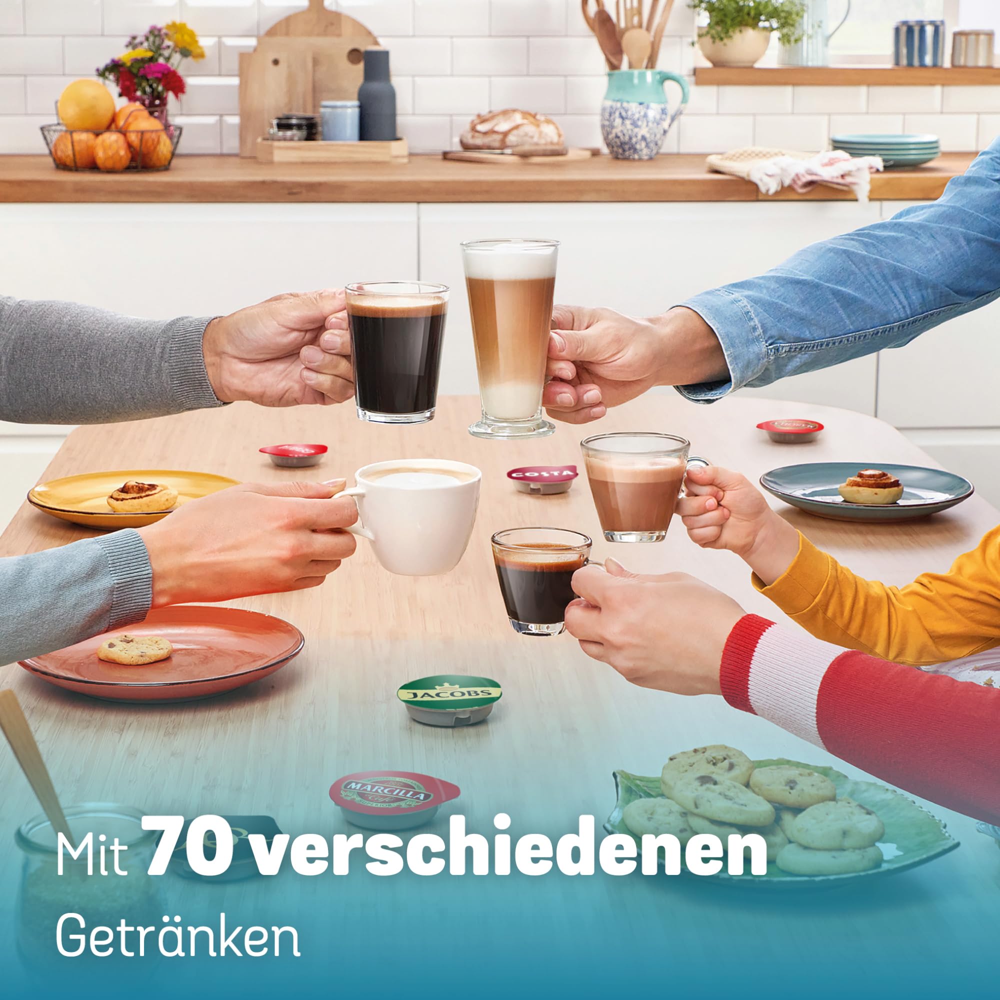 Tassimo Finesse TAS167P – Kapselmaschine mit IntensityBoost, über 70 Getränke, 1400W, Creme - CremaKafe Edition