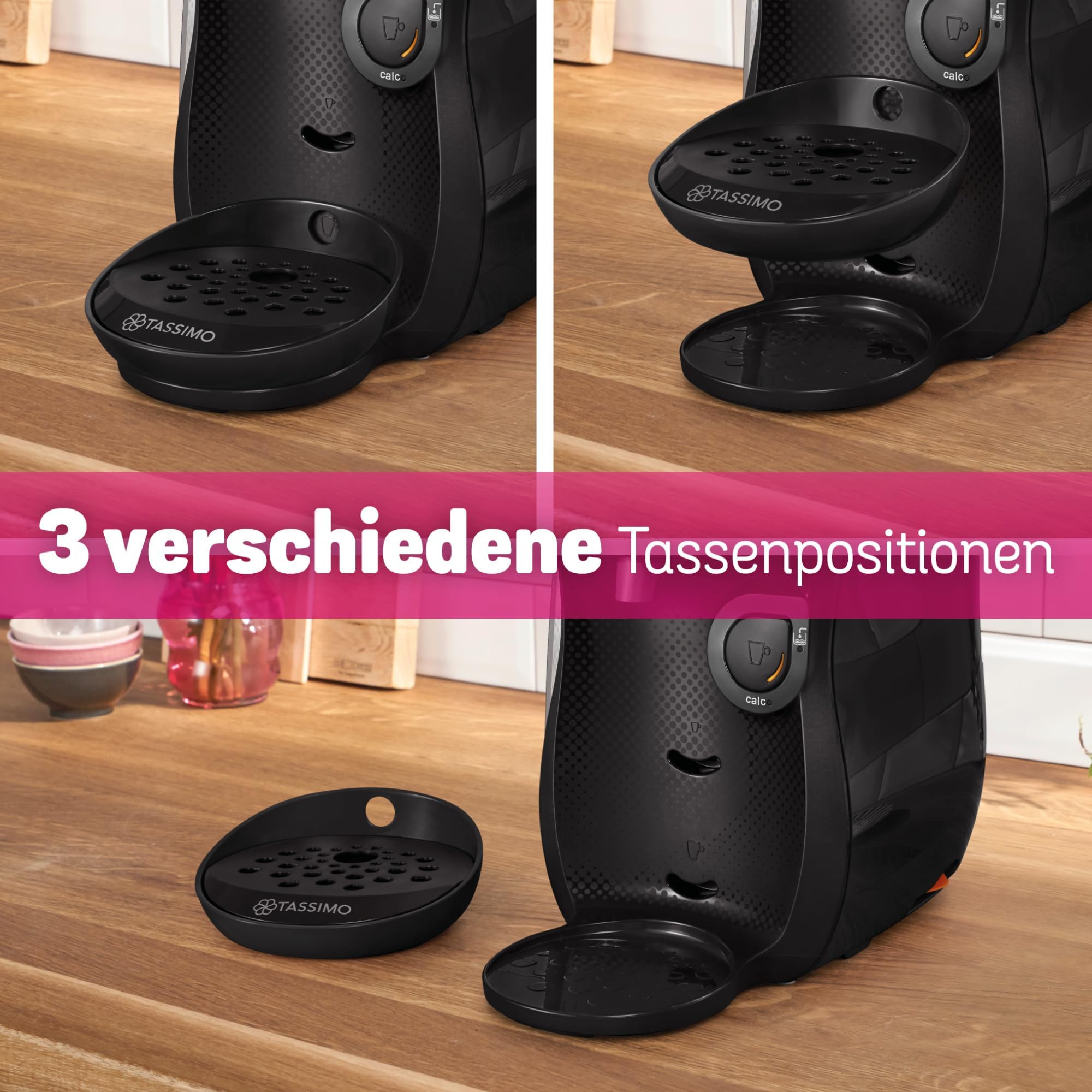 Tassimo Happy TAS1002 – Kapselmaschine, über 70 Getränke, INTELLIBREW™, 1400W, Schwarz - CremaKafe Edition
