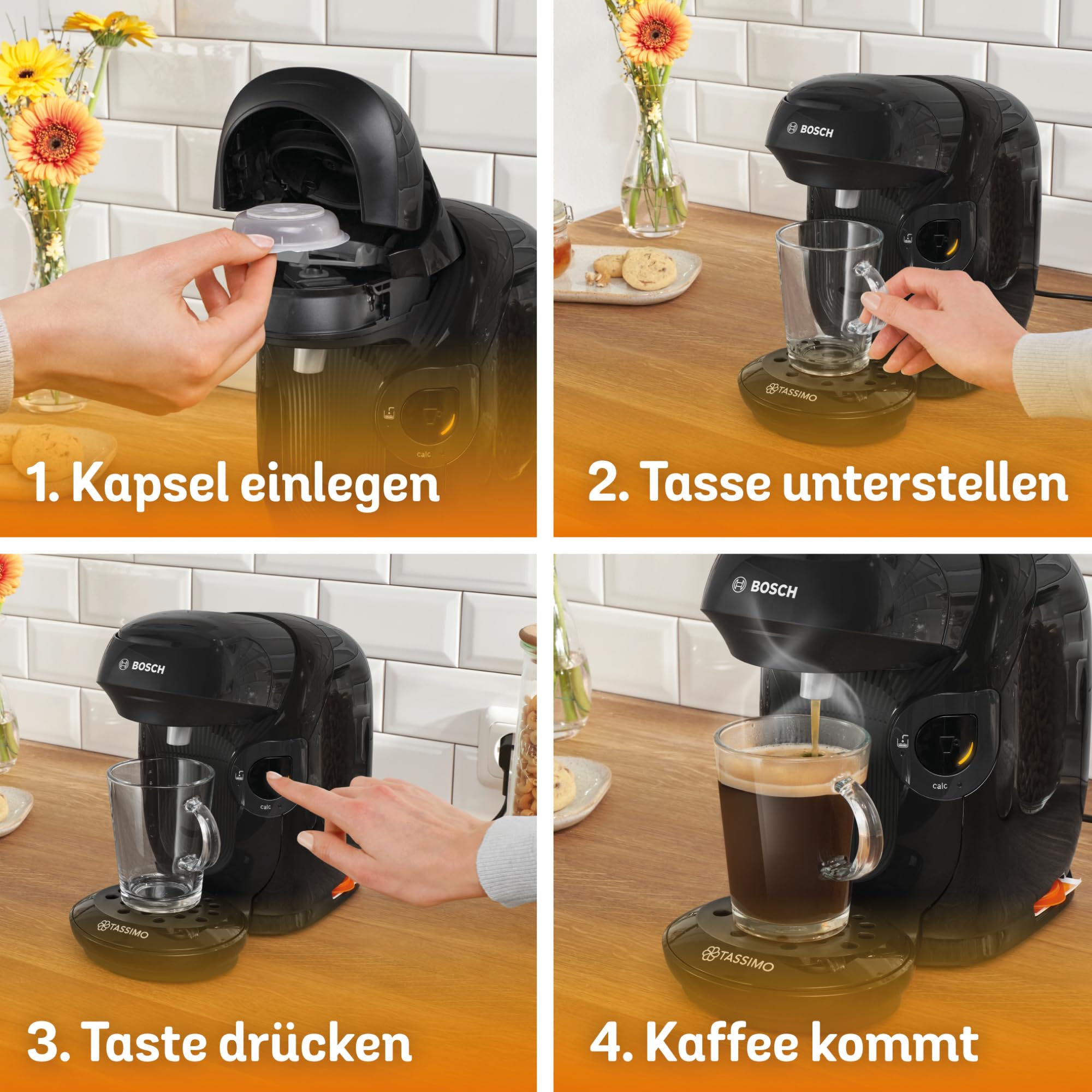 Tassimo Style TAS1102 – Kapselmaschine, über 70 Getränke, INTELLIBREW™, 1400W, Schwarz - CremaKafe Edition