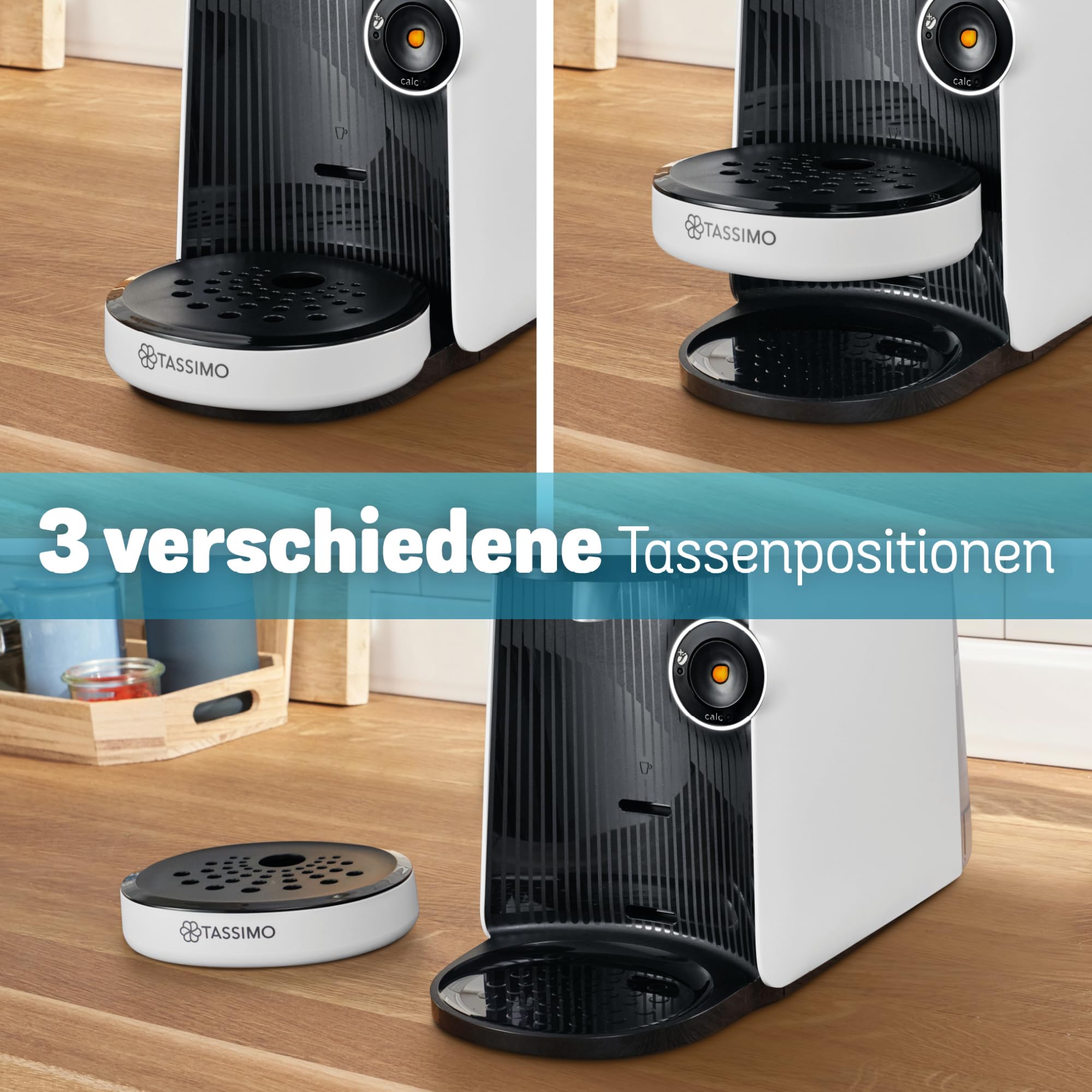 Tassimo Finesse TAS1104 – Kapselmaschine, IntensityBoost, über 70 Getränke, 1400W, Weiss/Schwarz - CremaKafe Edition