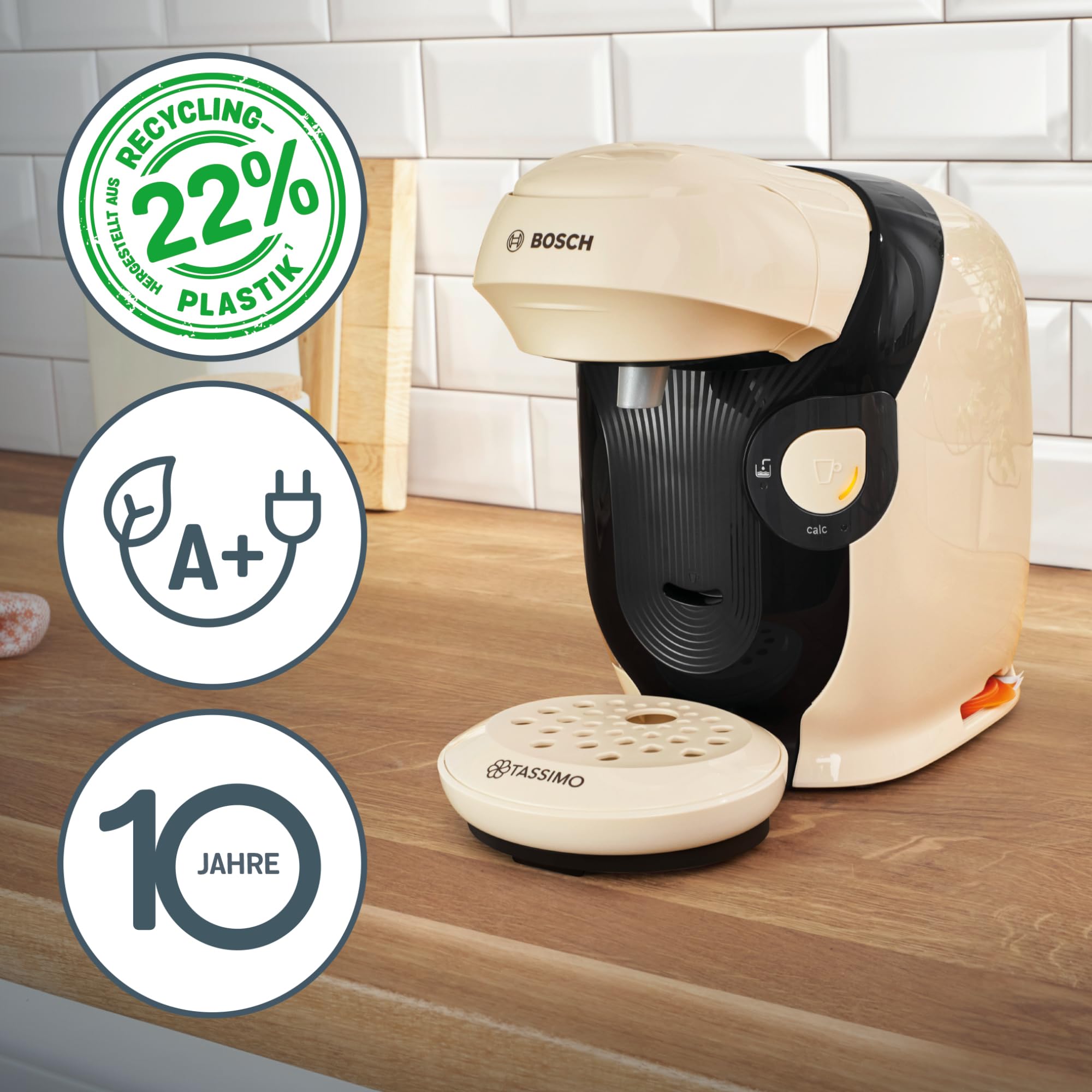 Tassimo Style TAS1107 – Kapselmaschine, über 70 Getränke, INTELLIBREW™, 1400W, Creme - CremaKafe Edition
